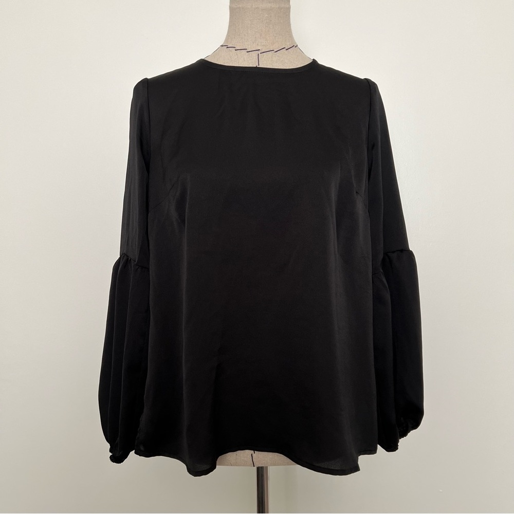 Bobeau black long sleeve blouse